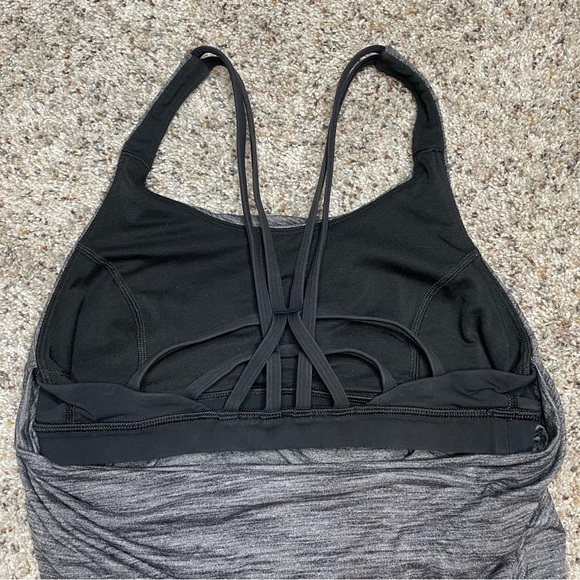 Lululemon Moment To Movement 2-In-1 Sports Bra Tank Heather Grey Black 4 W1BG0S - Picture 4 of 8